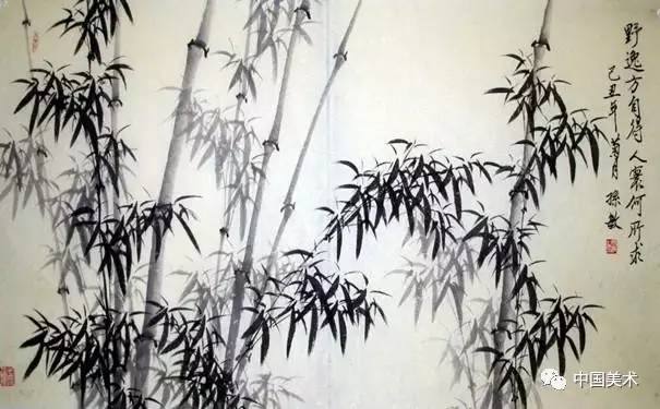 板橋畫(huà)竹，多不亂，少不疏，秀勁絕倫